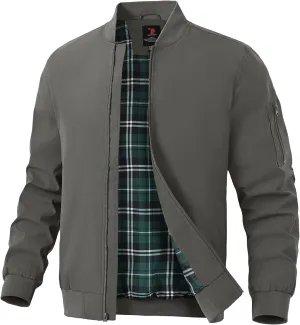 TBMPOY Men's Bomber Jackets Lightweight Light Windbreaker Casual Business Dress Stylish Fall Spring Golf Work