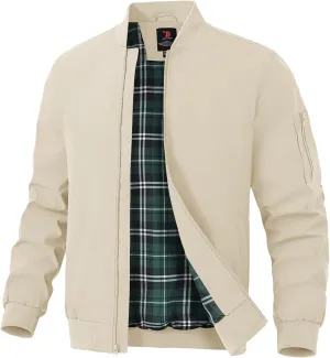 TBMPOY Men's Bomber Jackets Lightweight Light Windbreaker Casual Business Dress Stylish Fall Spring Golf Work