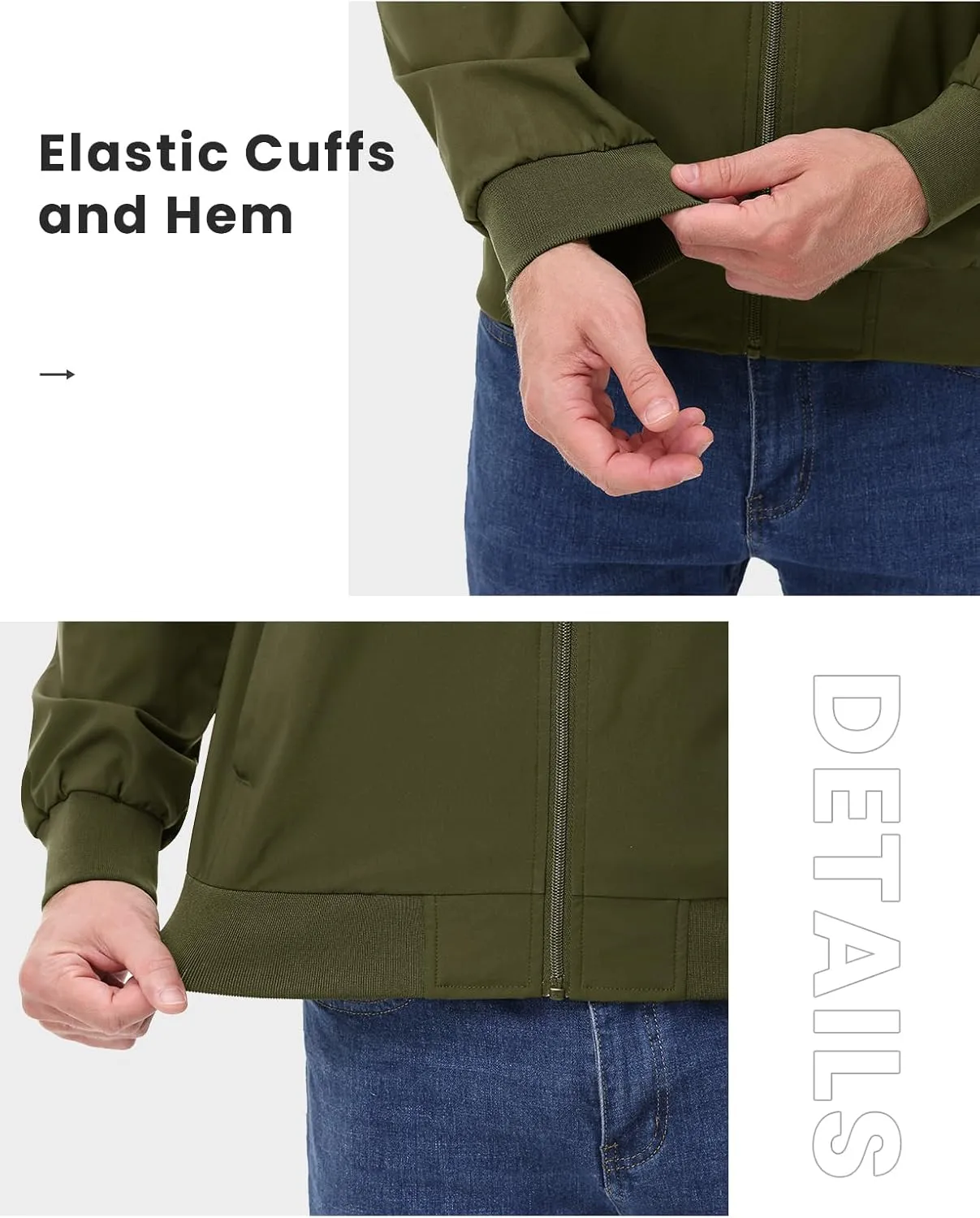 TBMPOY Men's Bomber Jackets Lightweight Light Windbreaker Casual Business Dress Stylish Fall Spring Golf Work