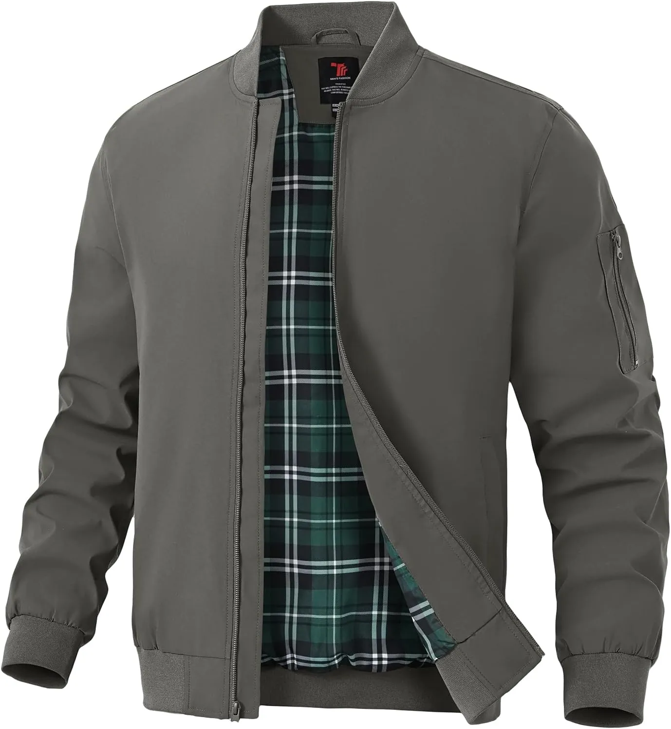 TBMPOY Men's Bomber Jackets Lightweight Light Windbreaker Casual Business Dress Stylish Fall Spring Golf Work