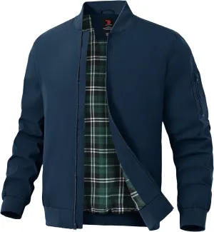 TBMPOY Men's Bomber Jackets Lightweight Light Windbreaker Casual Business Dress Stylish Fall Spring Golf Work