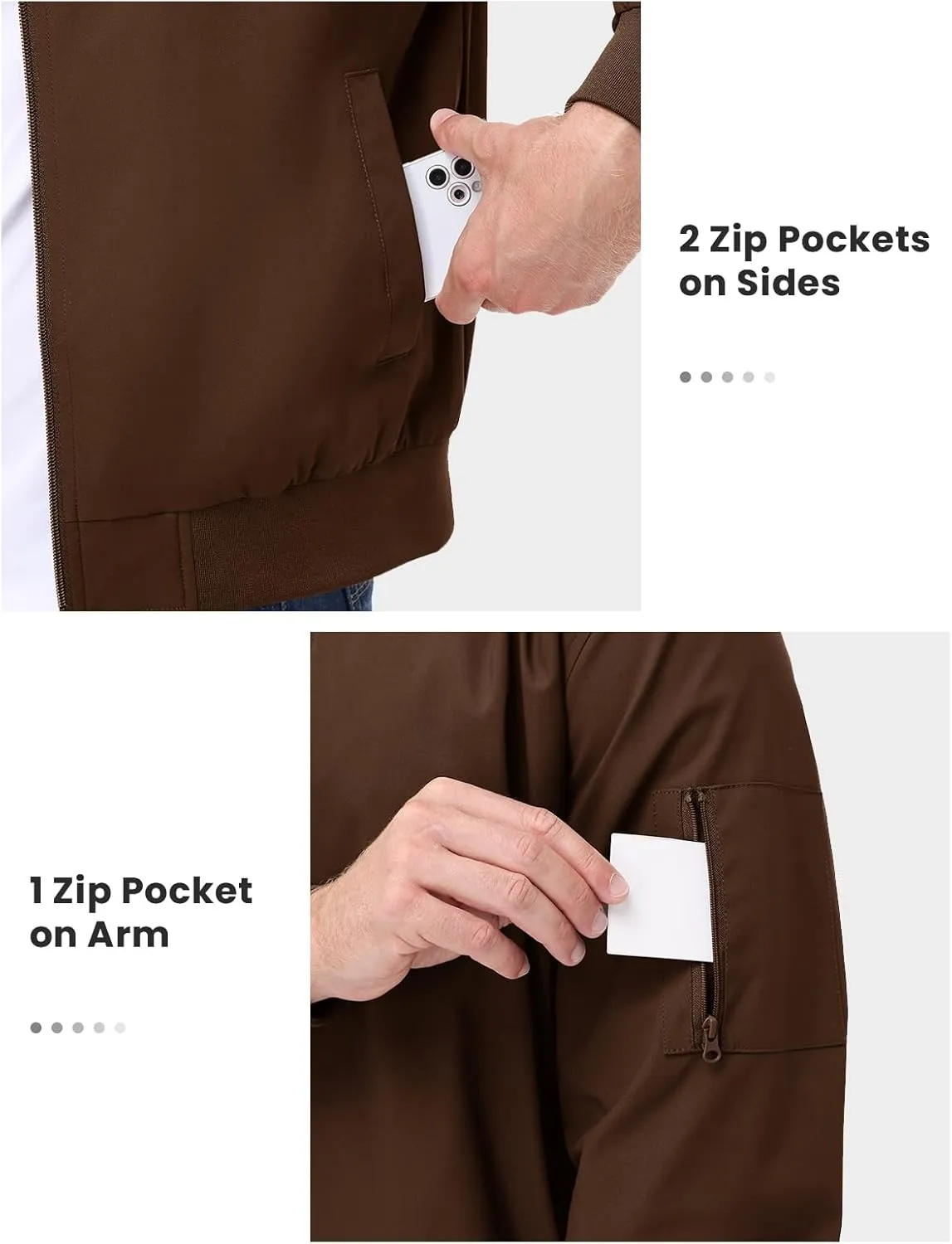 TBMPOY Men's Bomber Jackets Lightweight Light Windbreaker Casual Business Dress Stylish Fall Spring Golf Work