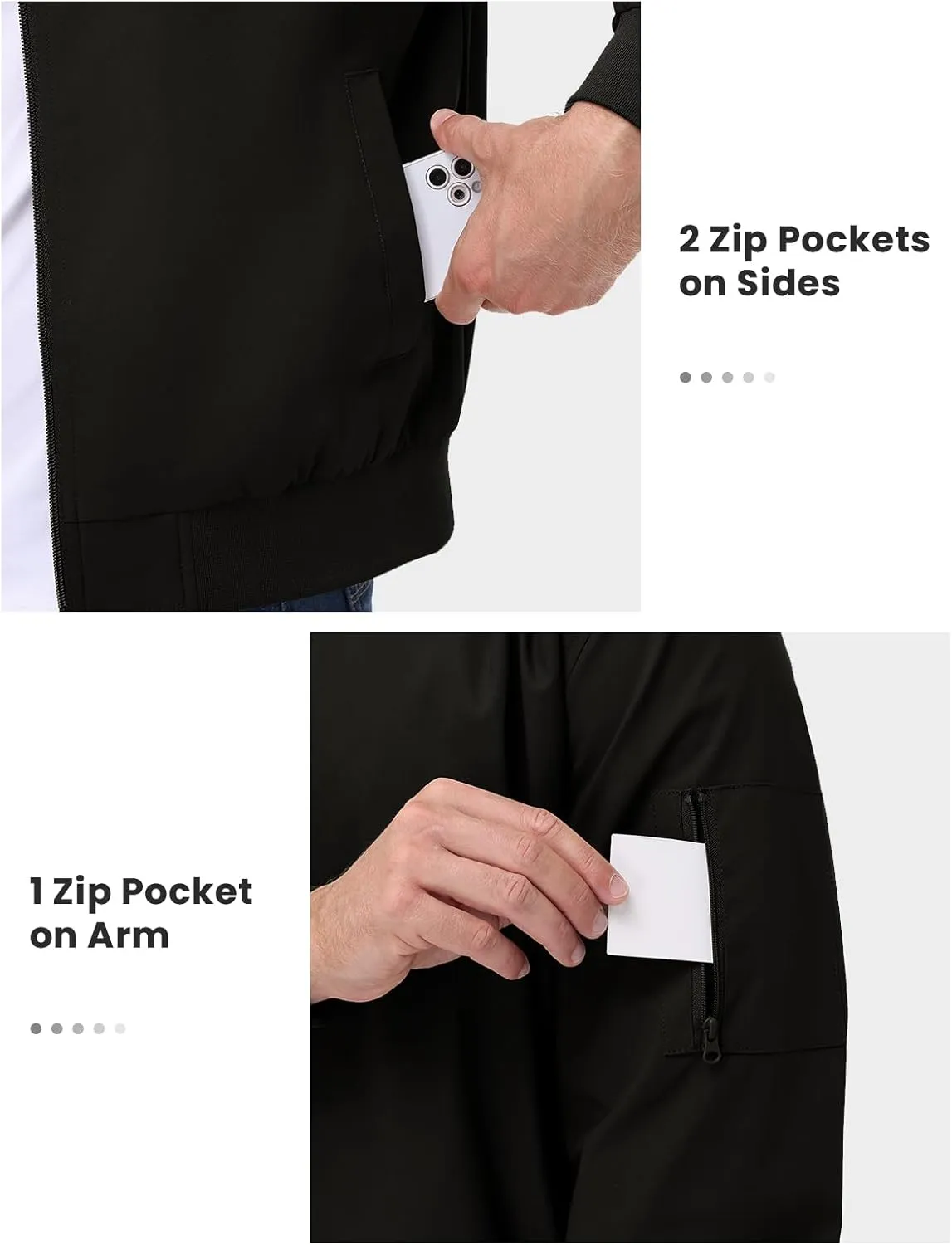 TBMPOY Men's Bomber Jackets Lightweight Light Windbreaker Casual Business Dress Stylish Fall Spring Golf Work