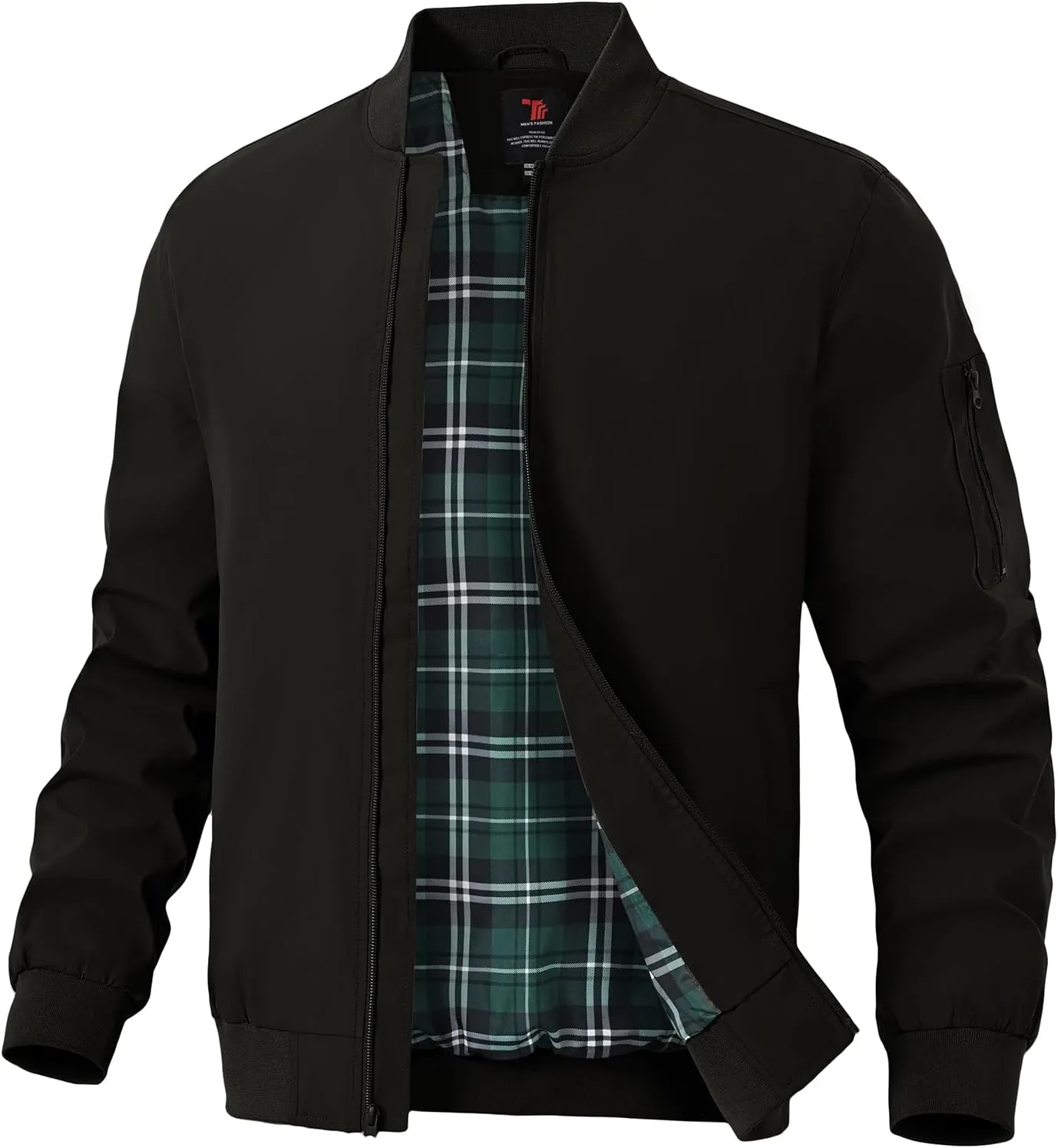TBMPOY Men's Bomber Jackets Lightweight Light Windbreaker Casual Business Dress Stylish Fall Spring Golf Work