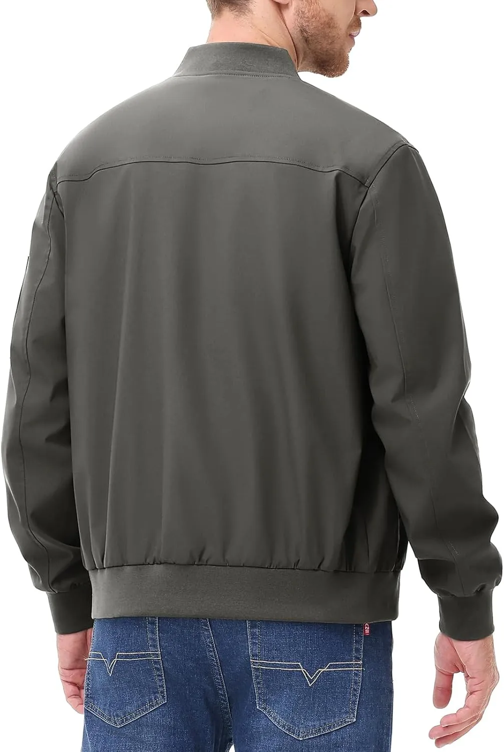 TBMPOY Men's Bomber Jackets Lightweight Light Windbreaker Casual Business Dress Stylish Fall Spring Golf Work