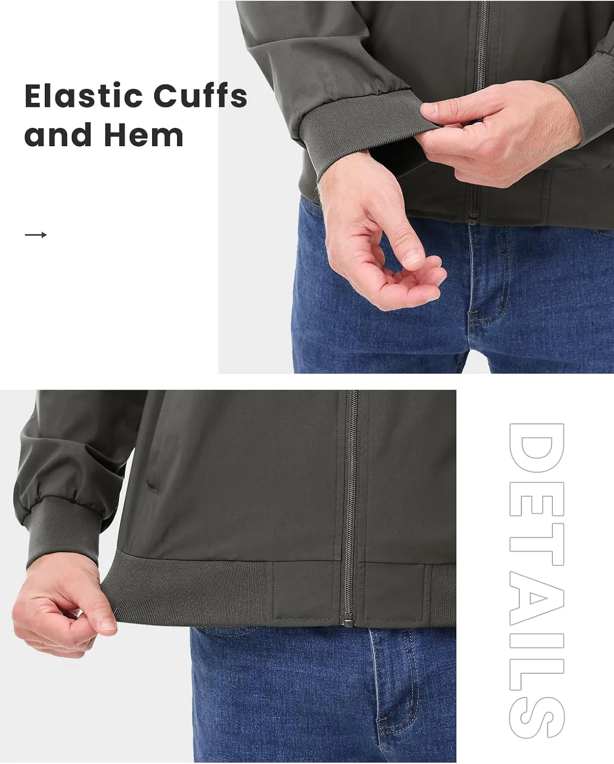 TBMPOY Men's Bomber Jackets Lightweight Light Windbreaker Casual Business Dress Stylish Fall Spring Golf Work