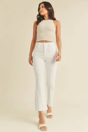 Tonal Cropped Flare Jeans