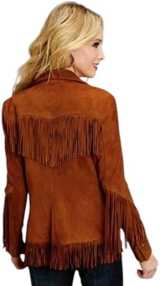 Traditional Western women's Genuine Suede Leather Jacket for women Native American coat with Fringed