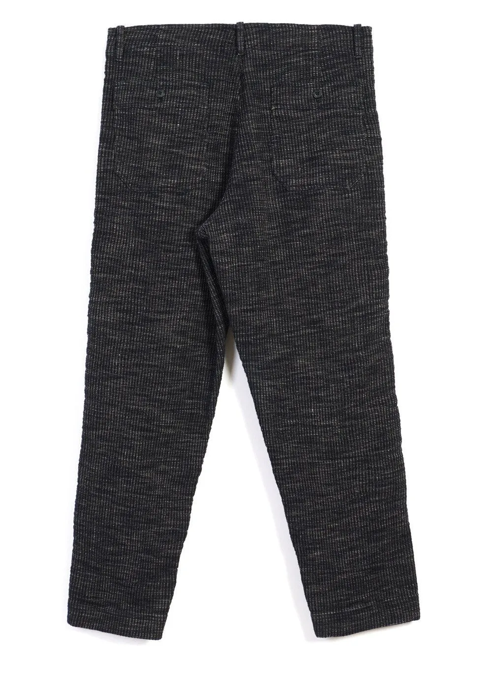 TRYGVE | Wide Cut Cropped Trousers | Black Hemp