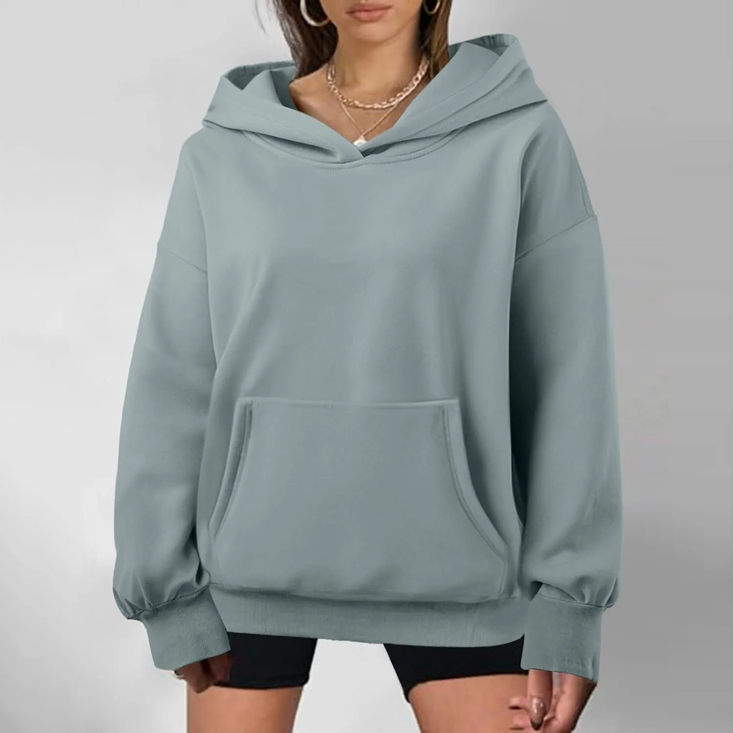 Womens Oversized Sweatshirts Pullover Hoodies Fleece Sweaters Long Sleeve With Pockets Winter Fall Outfits Y2k Clothes