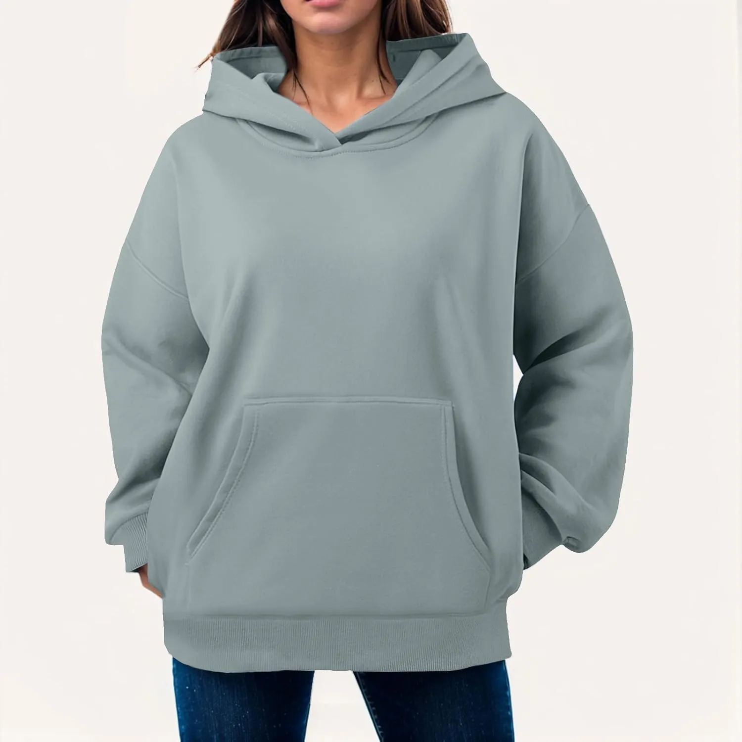 Womens Oversized Sweatshirts Pullover Hoodies Fleece Sweaters Long Sleeve With Pockets Winter Fall Outfits Y2k Clothes