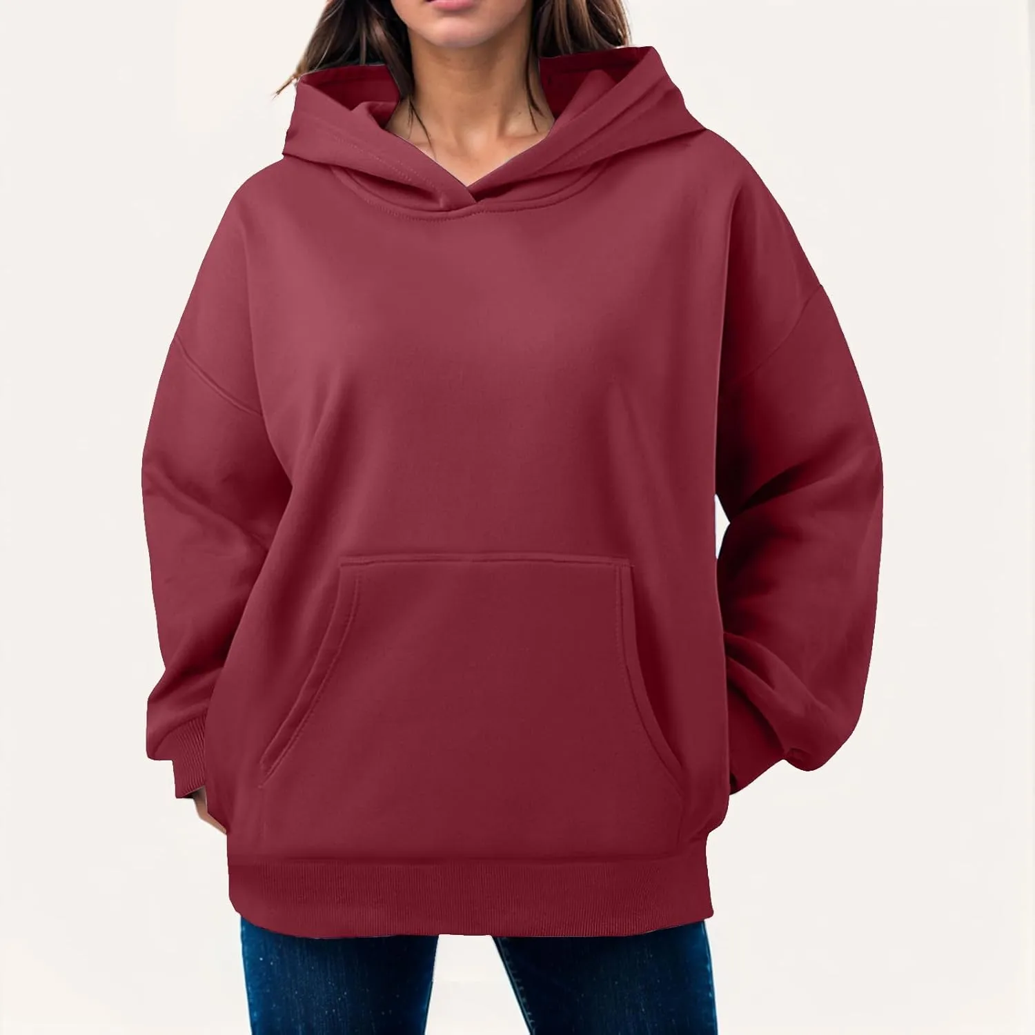 Womens Oversized Sweatshirts Pullover Hoodies Fleece Sweaters Long Sleeve With Pockets Winter Fall Outfits Y2k Clothes