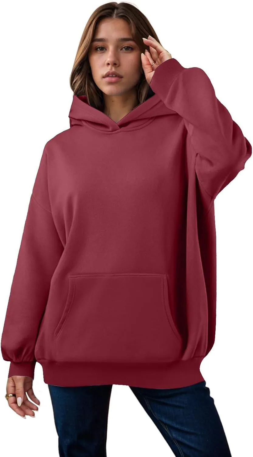 Womens Oversized Sweatshirts Pullover Hoodies Fleece Sweaters Long Sleeve With Pockets Winter Fall Outfits Y2k Clothes