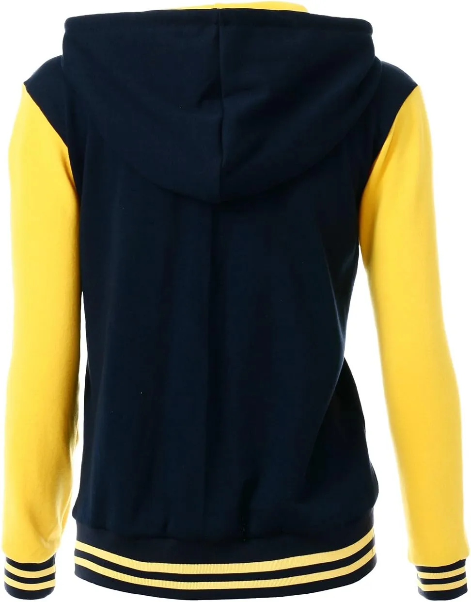 Women's Stylish Color Contrast Long Sleeves Hoodie Varsity Jacket