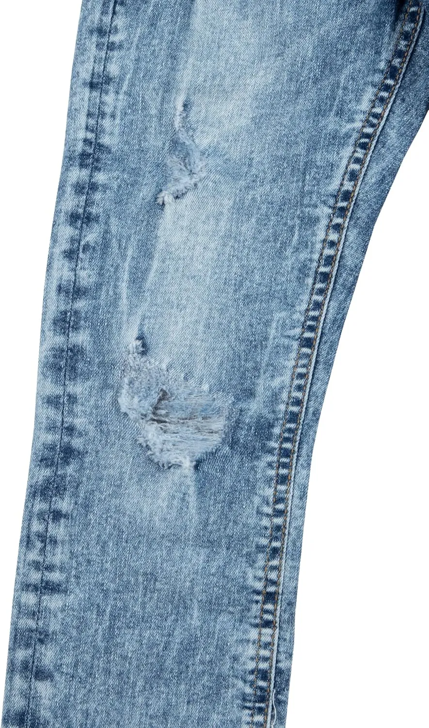 X RAY Boys Distressed Jeans (2T-16), Big Boy & Little Kids Stretch Slim Fit Pants, Ripped Denim Jeans for Boys