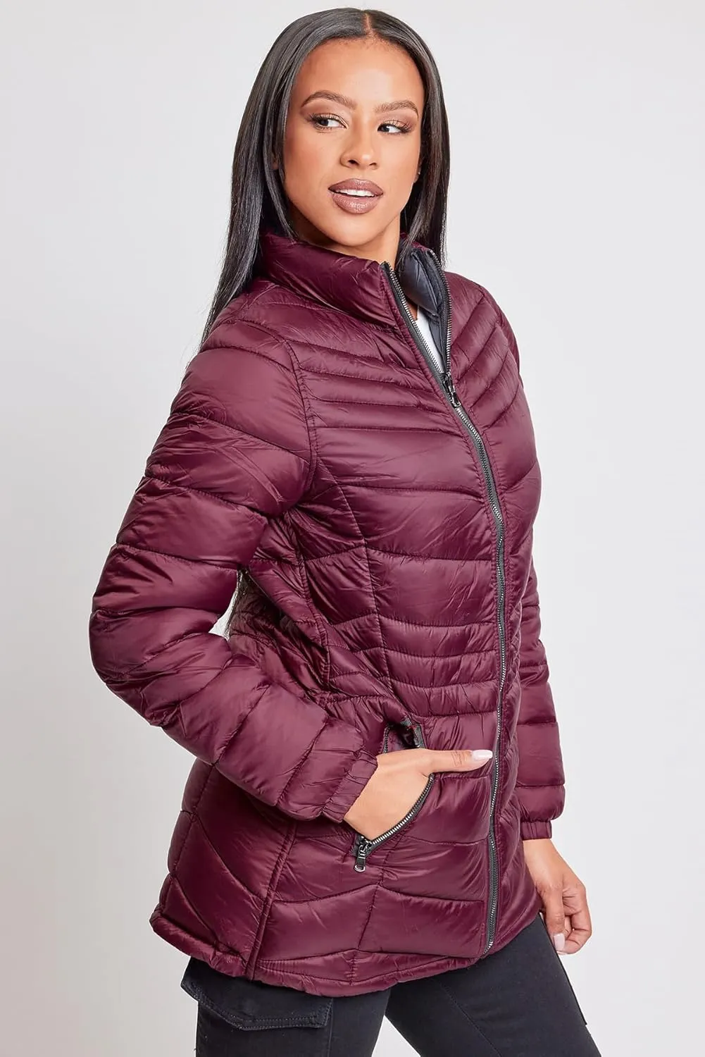 YMI Jeans Women's Winter Reversible Puffer Jacket