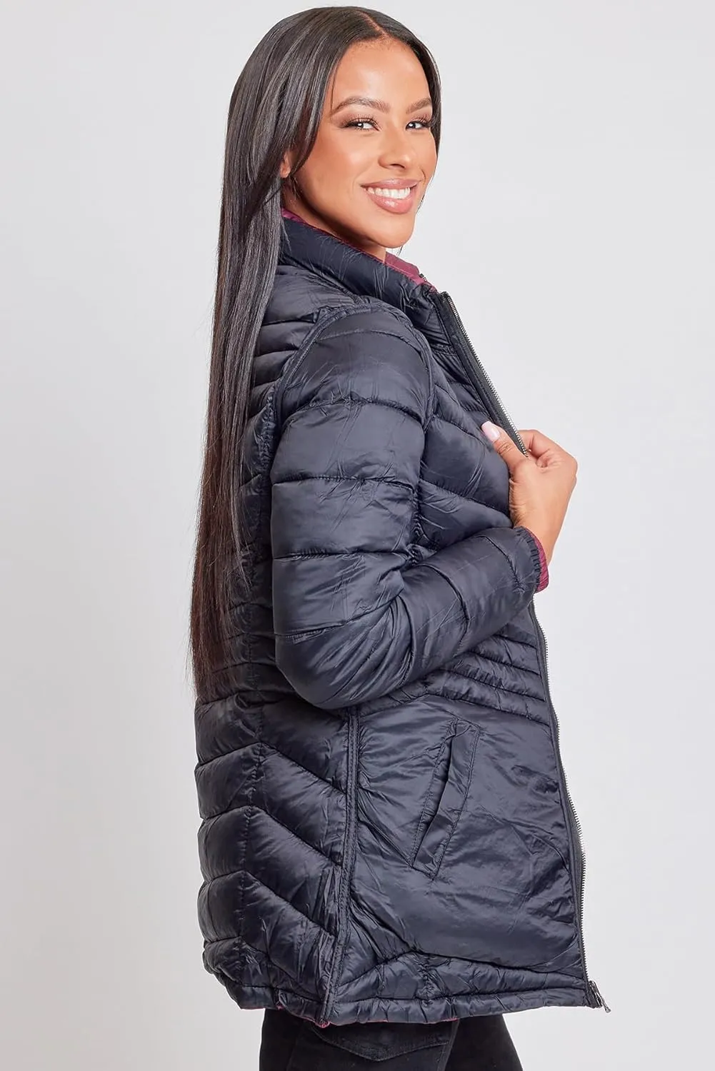 YMI Jeans Women's Winter Reversible Puffer Jacket