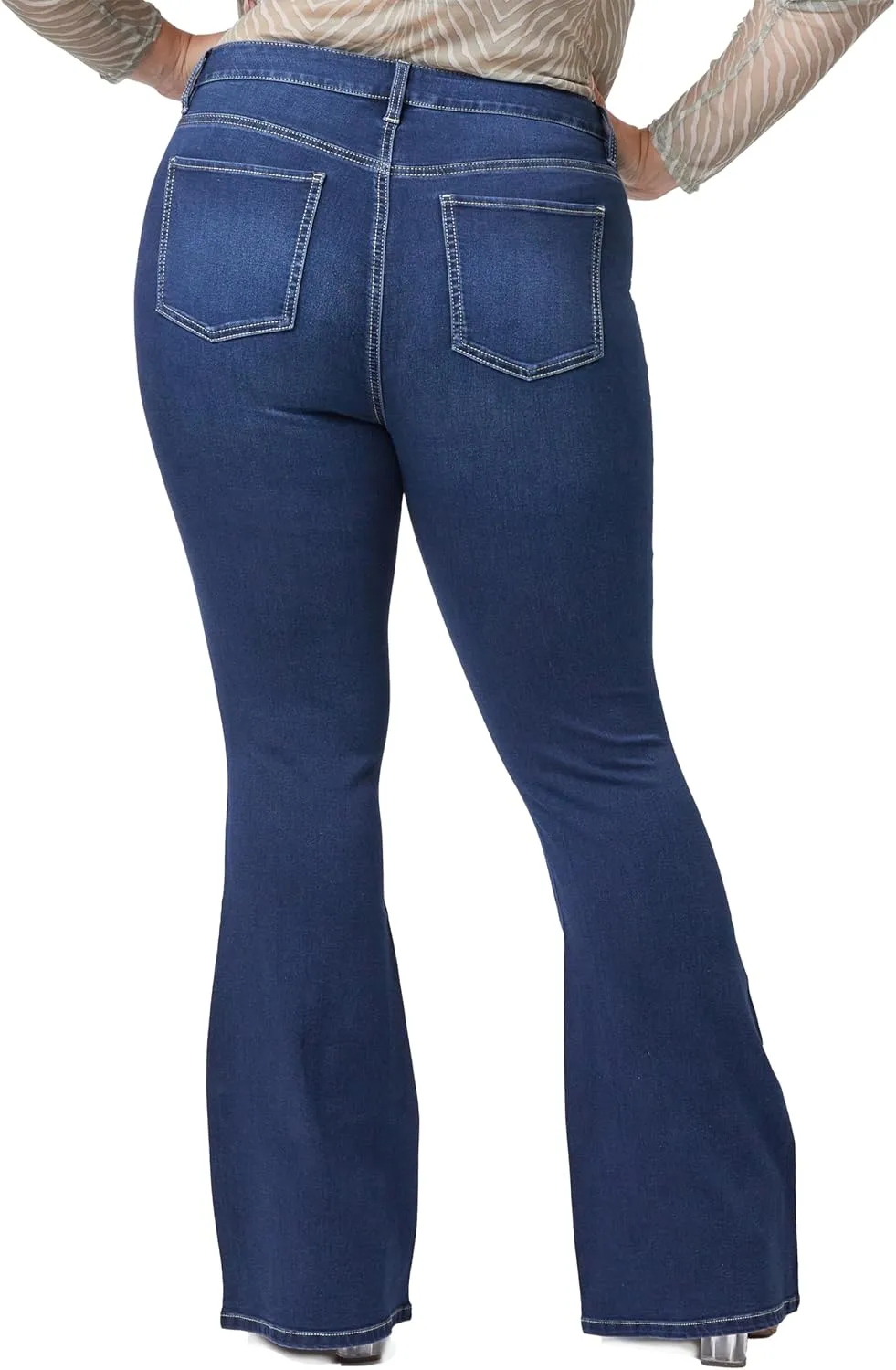 YMI Women's Plus Size Hyperdenim Super Stretchy Flare Jeans